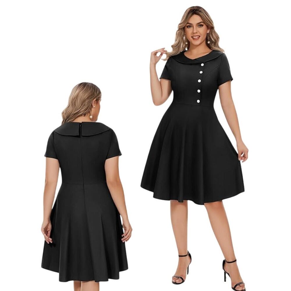 Retro Vintage Style Dress Audrey Hepburn - Picture 7 of 8